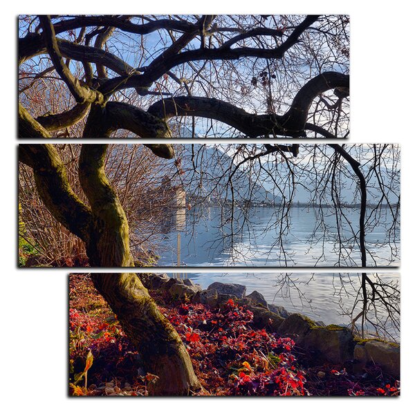 Obraz na plátne - Jeseň pri jazere - štvorec 3198D (75x75 cm)