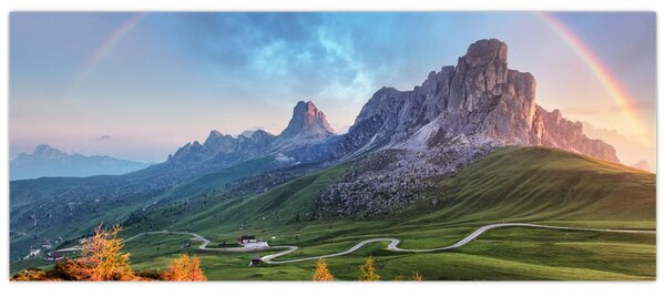 Obraz dúhy nad skaliskami (120x50 cm)