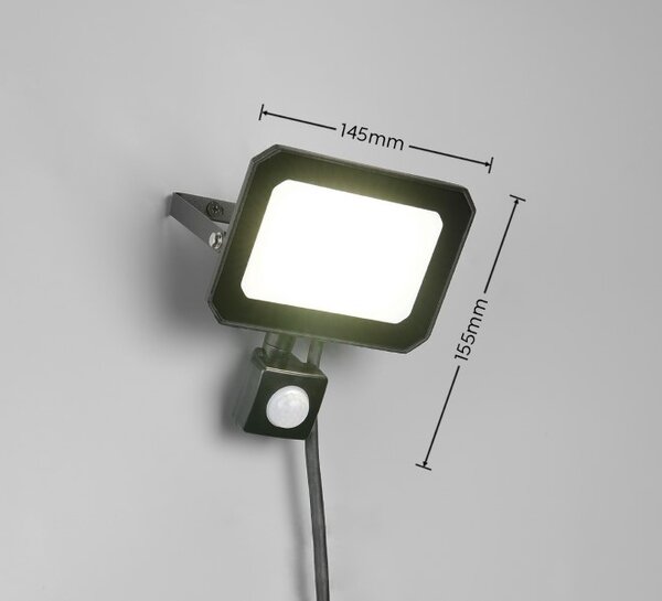 TRIO Reality R23349232 FUNCHAL vonkajšie svietidlo/reflektor so senzorom SMD LED 30W/2800lm 4000K IP44 čierna matná