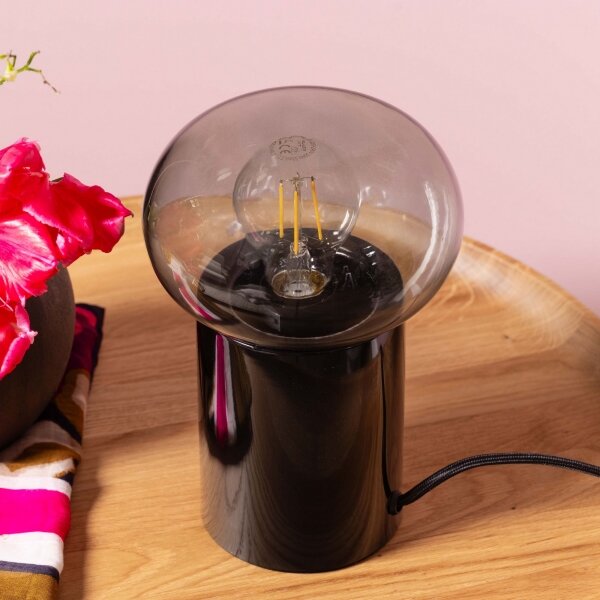 Brilliant - Stolná lampa KNUT 1xE27/25W/230V čierna/číra