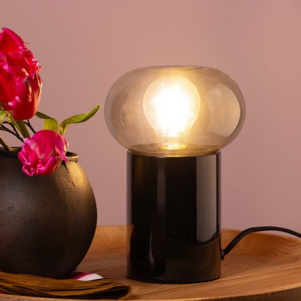 Brilliant - Stolná lampa KNUT 1xE27/25W/230V čierna/číra