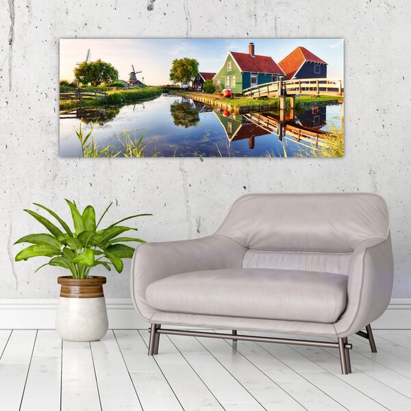 Obraz holandských mlynov (120x50 cm)