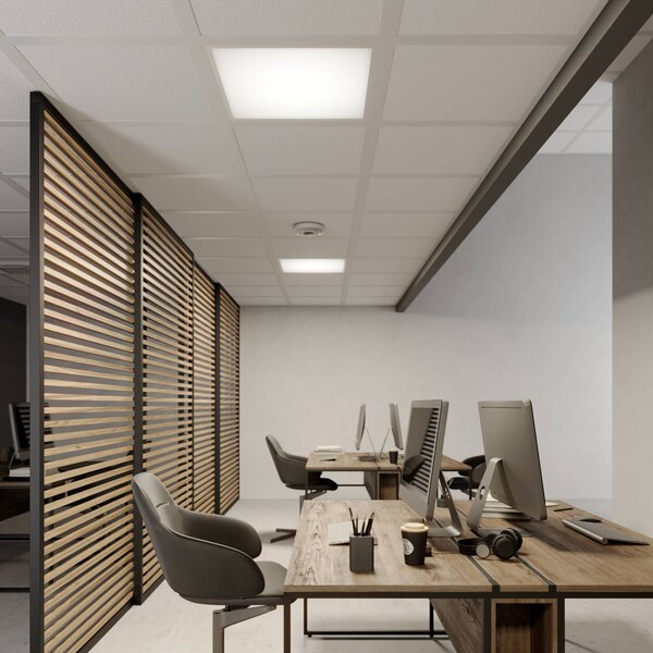 Arcchio LED vkladací panel Vinas, 4 000 K, 36 W, 62 cm x, Biela / opálová, Pracovňa / Kancelária, Plast, Moderný, Stropné svetlo