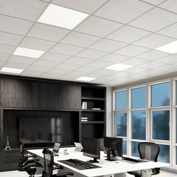 Vkladací panel Arcchio LED Vinas, 62 cm, biely, hliník,, Biela / opálová, Pracovňa / Kancelária, Plast, Zapustené stropné svietidlo