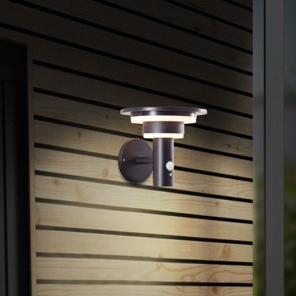 Brilliant - LED Solárne nástenné svietidlo so senzorom GARVINA LED/3W/3,7V IP44