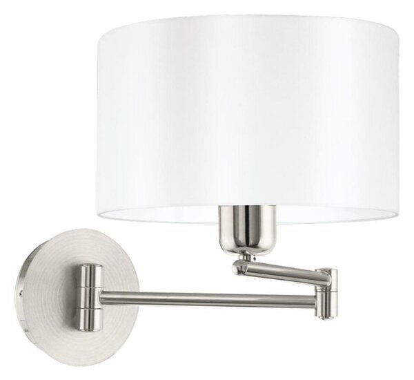 Eglo 33269 - Nástenné svietidlo PASTERI 1xE27/60W/230V matný chróm/biela