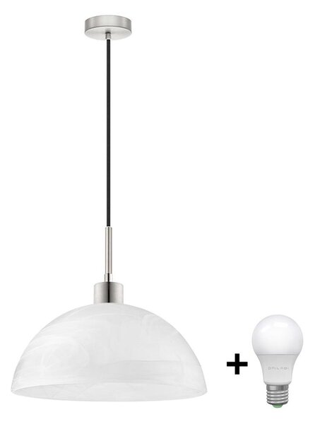 LED luster na lanku 1xE27/60W/230V biela/čierna