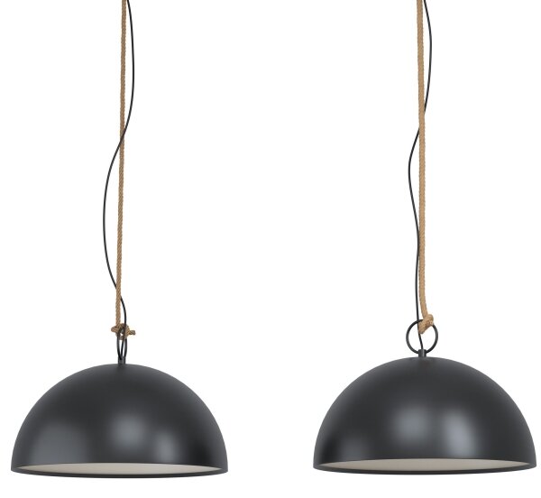 Eglo 78444 - Luster na lanku HODSOLL 2xE27/40W/230V čierna/hnedá