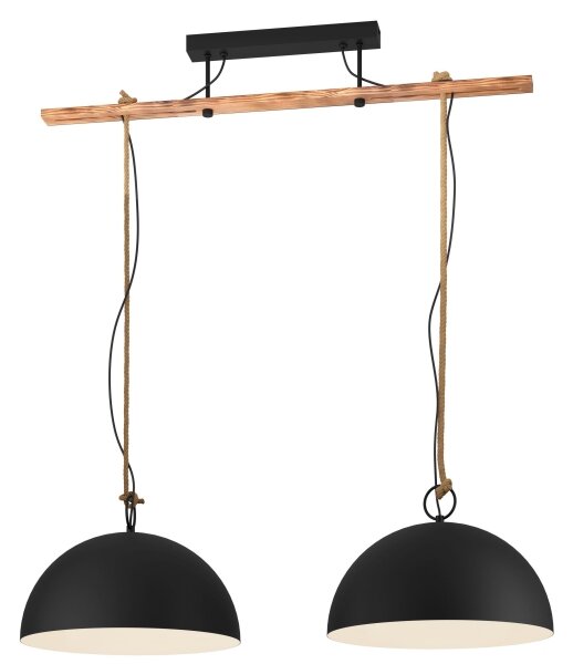 Eglo 78444 - Luster na lanku HODSOLL 2xE27/40W/230V čierna/hnedá