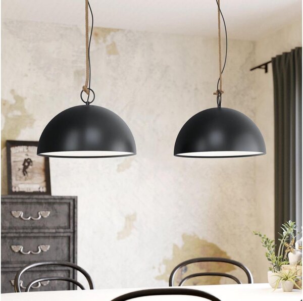 Eglo 78444 - Luster na lanku HODSOLL 2xE27/40W/230V čierna/hnedá