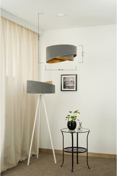 Brilagi - LED Luster na lanku LYRA 1xE27/15W/230V šedá/zlatá