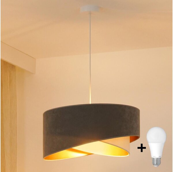 Brilagi - LED Luster na lanku LYRA 1xE27/15W/230V šedá/krémová/zlatá