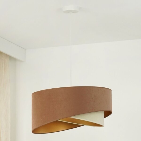 Brilagi - LED Luster na lanku LYRA 1xE27/15W/230V hnedá/krémová/zlatá
