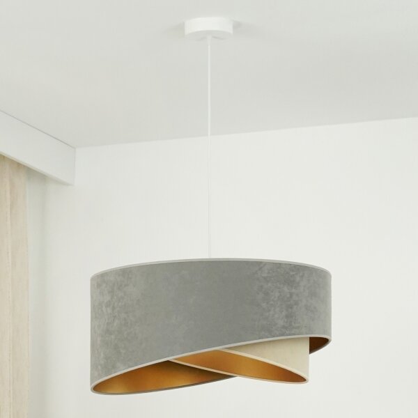 Brilagi - LED Luster na lanku LYRA 1xE27/15W/230V šedá/béžová/zlatá