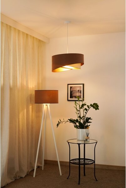 Brilagi - LED Luster na lanku LYRA 1xE27/15W/230V hnedá/krémová/zlatá