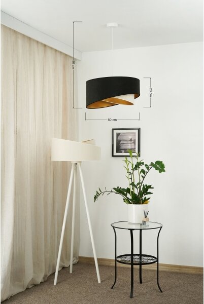 Brilagi - LED Luster na lanku LYRA 1xE27/15W/230V čierna/krémová/zlatá