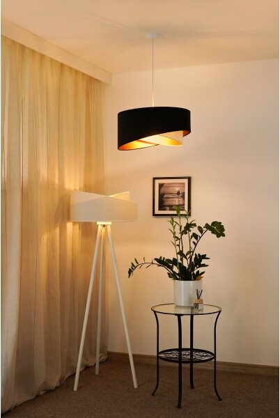 Brilagi - LED Luster na lanku LYRA 1xE27/15W/230V čierna/krémová/zlatá