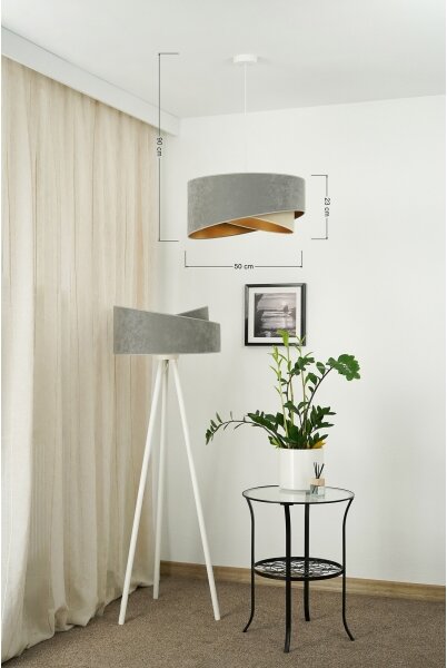 Brilagi - LED Luster na lanku LYRA 1xE27/15W/230V šedá/béžová/zlatá