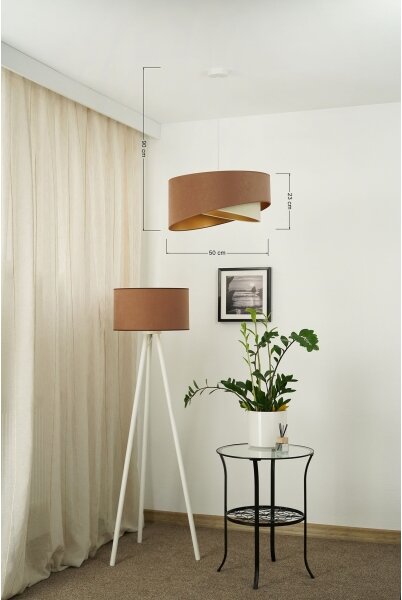 Brilagi - LED Luster na lanku LYRA 1xE27/15W/230V hnedá/krémová/zlatá