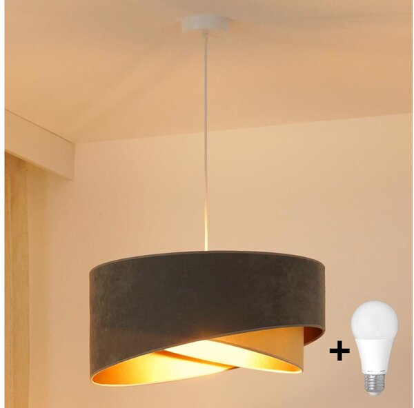 Brilagi - LED Luster na lanku LYRA 1xE27/15W/230V šedá/béžová/zlatá