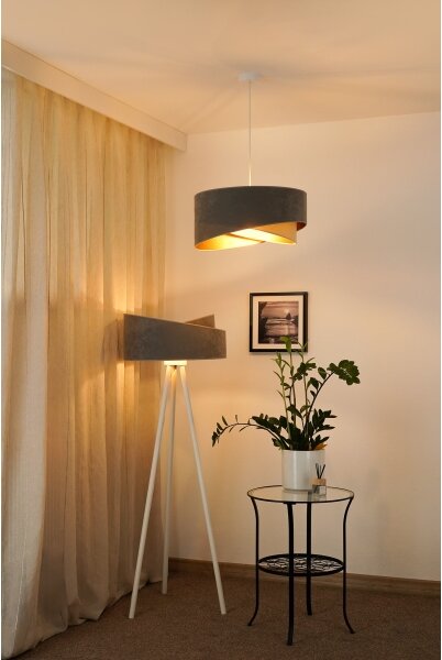 Brilagi - LED Luster na lanku LYRA 1xE27/15W/230V šedá/béžová/zlatá