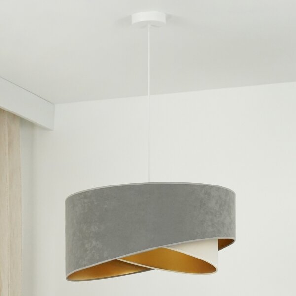 Brilagi - LED Luster na lanku LYRA 1xE27/15W/230V šedá/krémová/zlatá