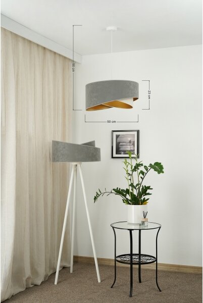 Brilagi - LED Luster na lanku LYRA 1xE27/15W/230V šedá/krémová/zlatá