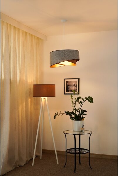 Brilagi - LED Luster na lanku LYRA 1xE27/15W/230V šedá/krémová/zlatá