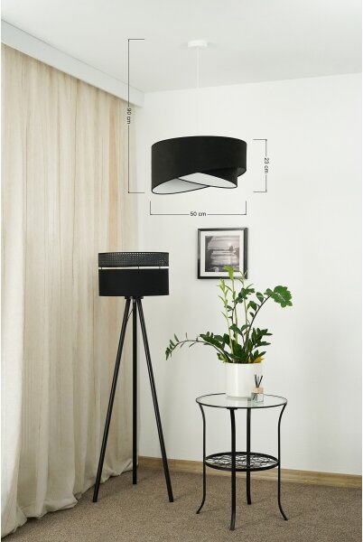 Brilagi - LED Luster na lanku LYRA 1xE27/15W/230V čierna/biela