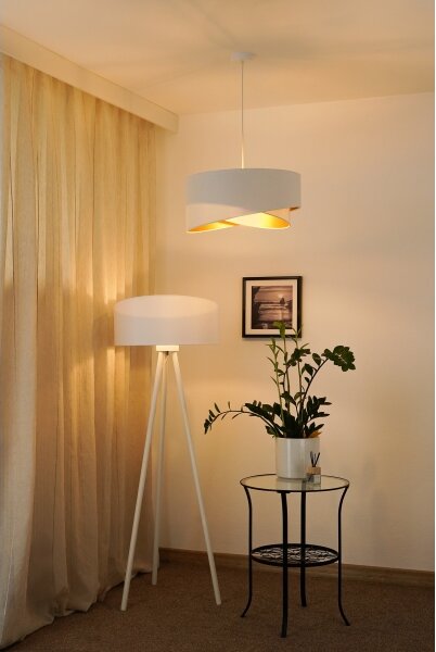 Brilagi - LED Luster na lanku LYRA 1xE27/15W/230V biela/zlatá
