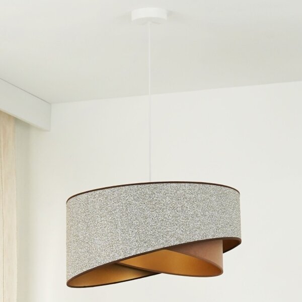 Brilagi - LED Luster na lanku LYRA 1xE27/15W/230V šedá/krémová/zlatá