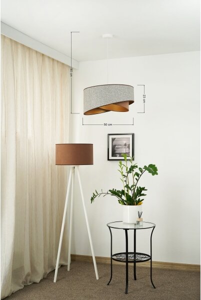 Brilagi - LED Luster na lanku LYRA 1xE27/15W/230V šedá/krémová/zlatá
