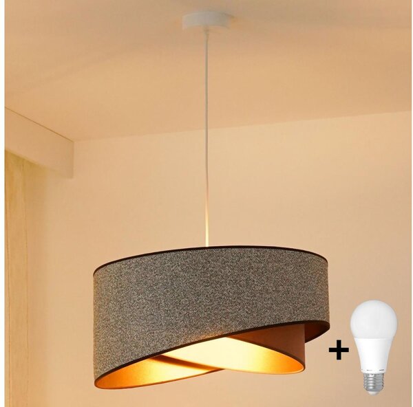 Brilagi - LED Luster na lanku LYRA 1xE27/15W/230V šedá/krémová/zlatá