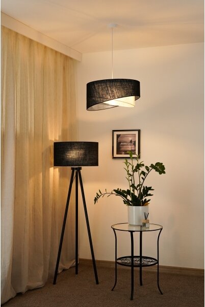 Brilagi - LED Luster na lanku LYRA 1xE27/15W/230V čierna/krémová