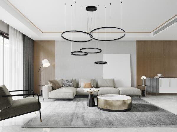LED Stmievateľný luster na lanku LED/220W/230V 3000-6500K + diaľkové ovládanie