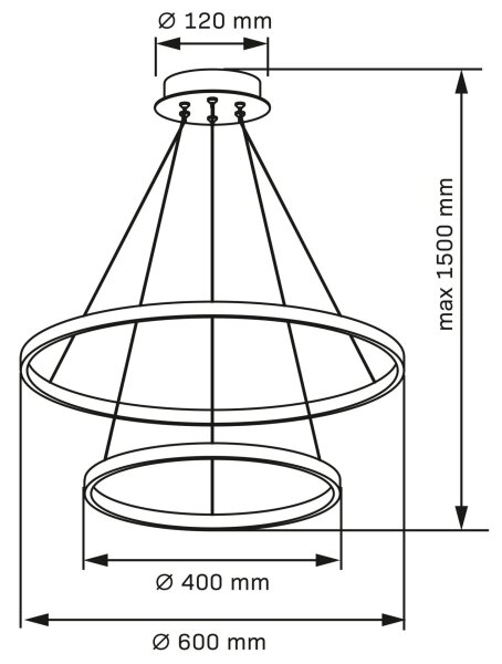 LED Luster na lanku LEA LED/35W/230V 4000K pr. 60 cm chróm