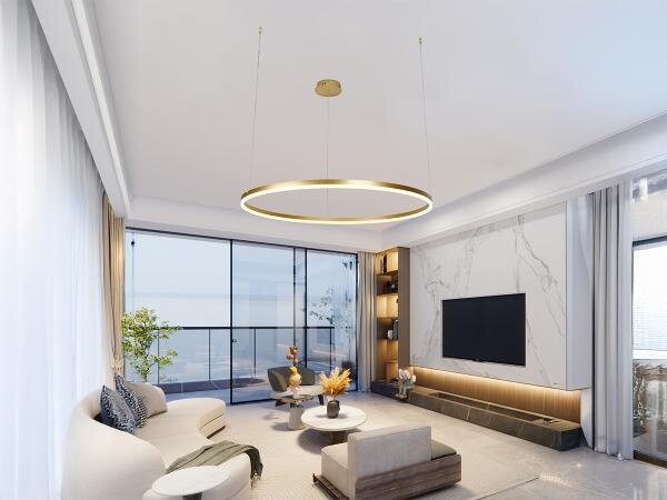 LED Stmievateľný luster na lanku LED/55W/230V 3000-6500K + diaľkové ovládanie