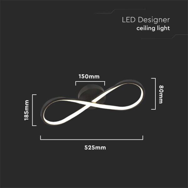 LED Stropné svietidlo LED/24W/230V 3000K čierna