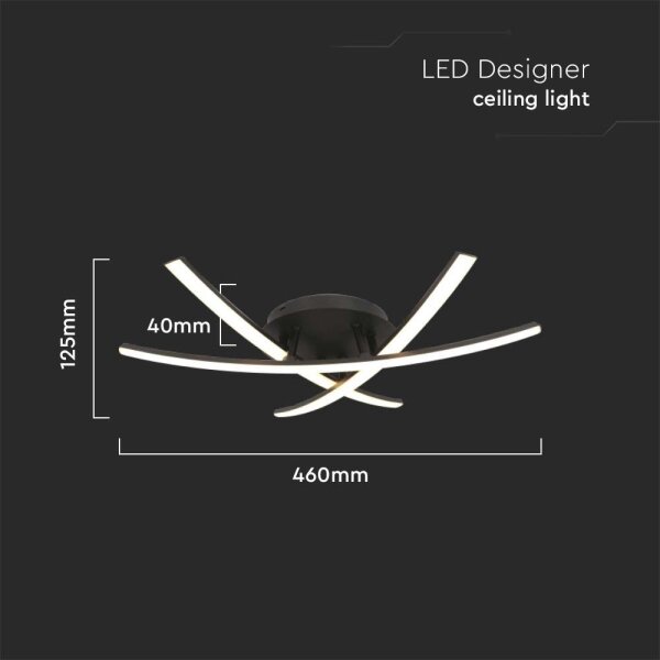 LED Stropné svietidlo LED/20W/230V 3000K čierna