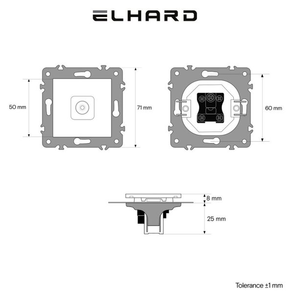 Elhard TV zásuvka Royal, biela YK2110W
