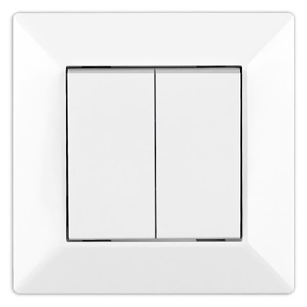 Elhard Vypínač Royal Premium č.5 s rámčekom, biely - kompletný YP5305W