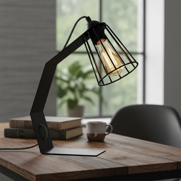 Stolová lampa NANDO 1xE27/15W/230V čierna