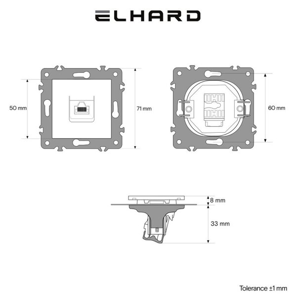 Elhard Dátová zásuvka Royal RJ45, biela YK2121W
