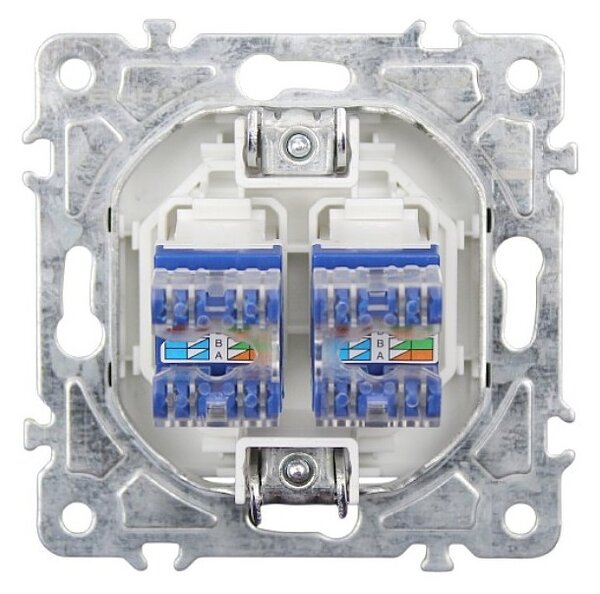 Elhard Dátová zásuvka Royal 2xRJ45, biela YK2122W
