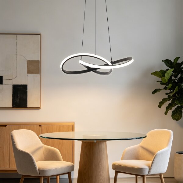 Brilagi - Stmievateľný LED luster na lanku INFINITY LED/55W/230V 50x50 cm čierny + DO