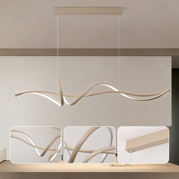 Brilagi - stmievateľný LED závesný luster na lanku SIGNATURE LED/55W/230V 120x23 cm béžový + diaľkový ovládač