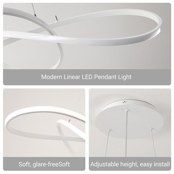 Brilagi - LED stmievateľný luster na lanku INFINITY LED/80W/230V 80x80 cm biela + DO