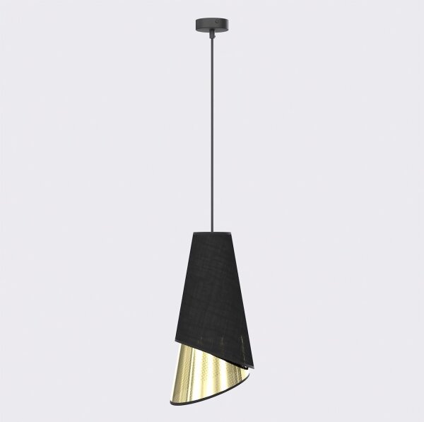 Závesný luster na lane MODA 1xE27/15W/230V čierna/zlatá