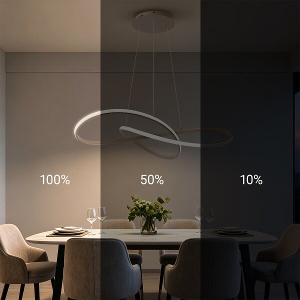 Brilagi - LED stmievateľný závesný luster INFINITY LED/80W/230V 80x80 cm béžový + diaľkové ovládanie