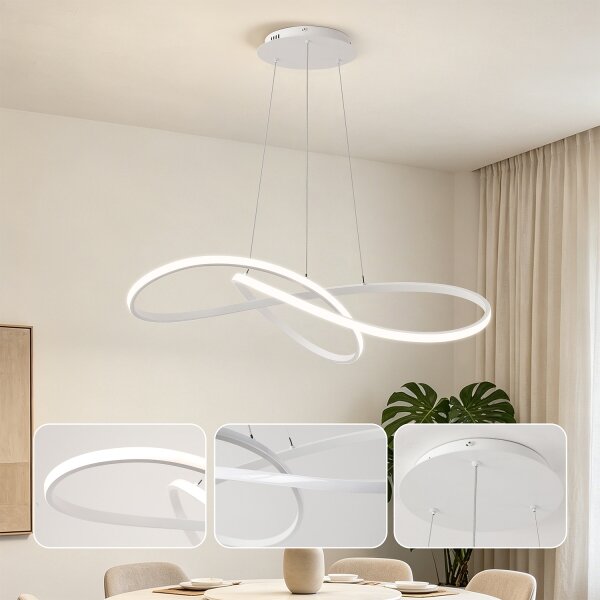 Brilagi - LED stmievateľný luster na lanku INFINITY LED/80W/230V 80x80 cm biela + DO